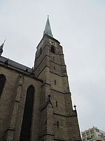 Plzeň - věž katedrály svatého Bartoloměje